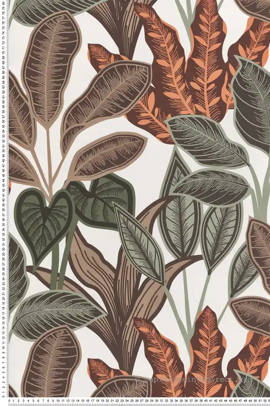 Papier peint Feuille Arbre Voyageur orange vert - Dolce Vita de Lutèce Réf. LTC-11230305 Prix Cassé