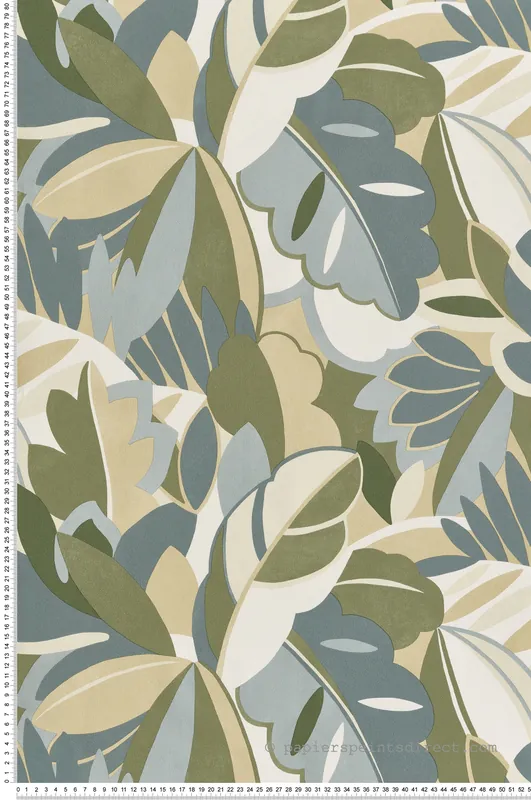 Papier peint Palme Rétro XXL vert bleu - Dolce Vita de Lutèce Réf. LTC-11230104 Affaire À Saisir