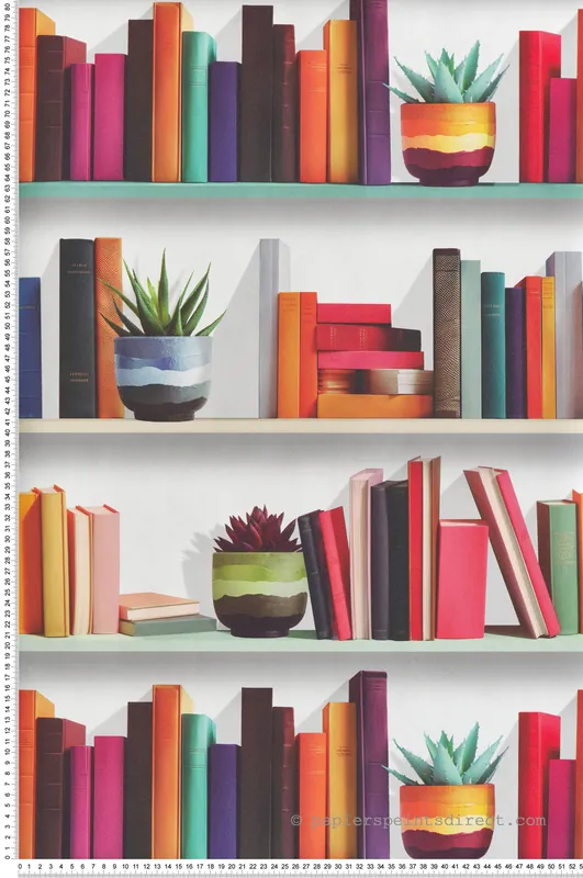 Populaire Papier Peint Bibliothèque Plante multicouleurs - Artifice d‘Ugépa Réf. UGP-M79510