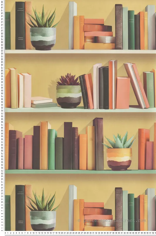 Papier Peint Bibliothèque Plante jaune - Artifice d‘Ugépa Réf. UGP-M79505 Offre Spéciale