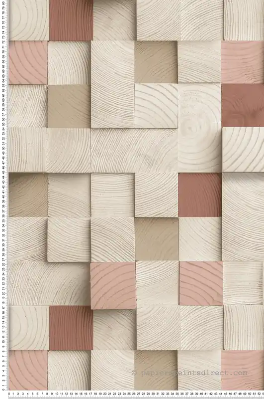 Papier Peint Cube Bois rose - Artifice d‘Ugépa Réf. UGP-M80110 Prix Promo
