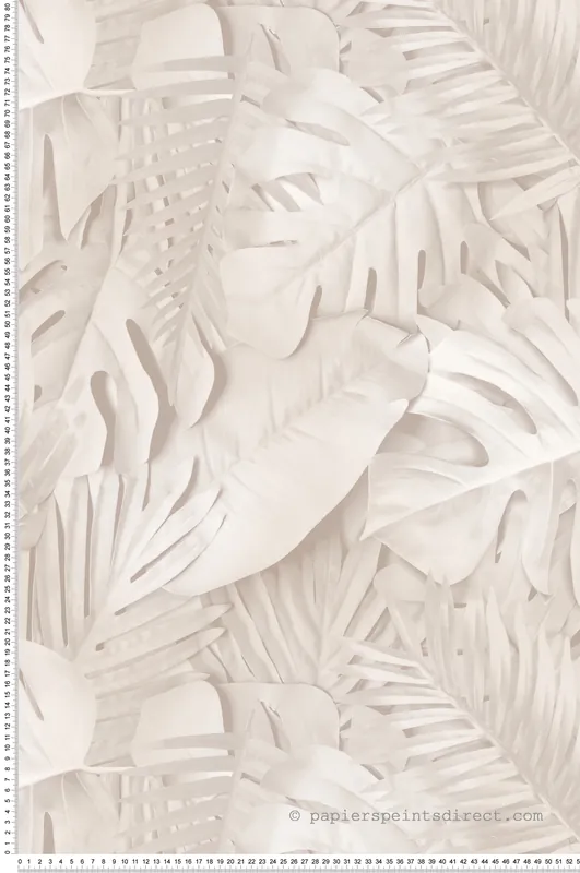 Papier Peint Grande Feuille Palme écru - Artifice d‘Ugépa Réf. UGP-M80007 Paiement Sécurisé