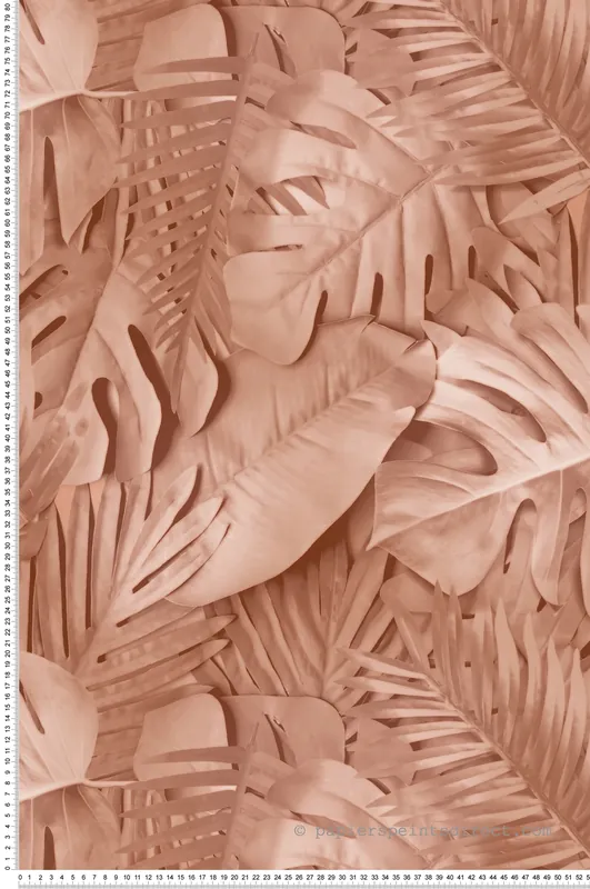 Dernière Chance Papier Peint Grande Feuille Palme rose - Artifice d‘Ugépa Réf. UGP-M80005