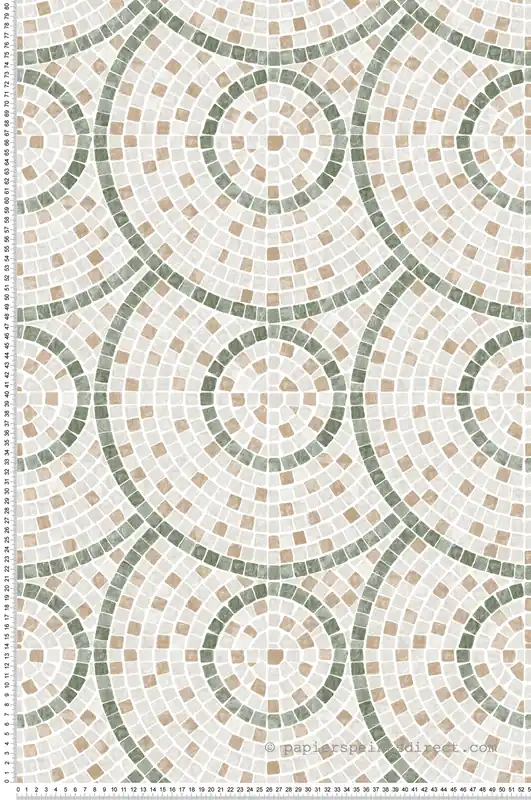 Populaire Papier Peint Mosaïque Pavé vert - Artifice d‘Ugépa Réf. UGP-M76304