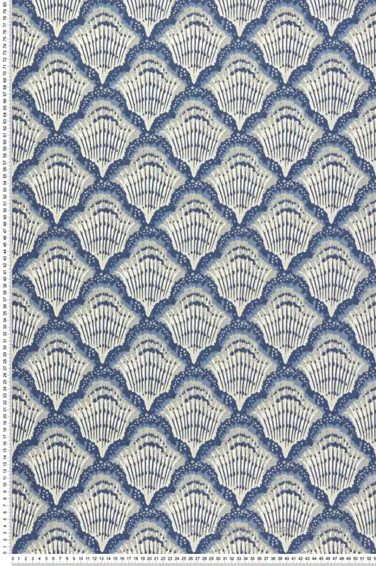 Acheter Direct Papier peint Marin Calico Shell bleu - V&A Decorative Papers II d‘Initiales Réf. INI-2412-179-04