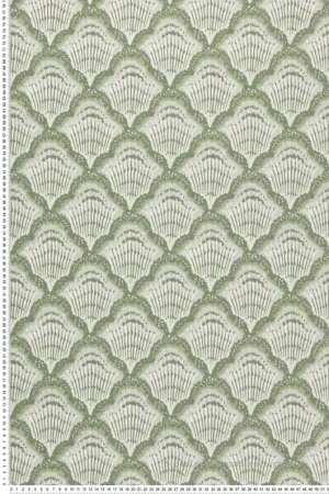 Expédition Rapide Papier peint Marin Calico Shell vert - V&A Decorative Papers II d‘Initiales Réf. INI-2412-179-02