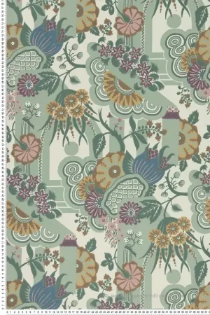 Pas Cher Papier peint Pineapple Garden vert sauge - V&A Decorative Papers II d‘Initiales Réf. INI-2412-175-04