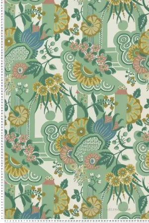 Papier peint Pineapple Garden vert tilleul - V&A Decorative Papers II d‘Initiales Réf. INI-2412-175-02 Acheter En Ligne
