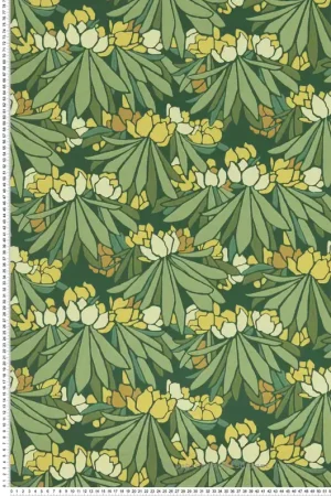 Prix Cassé Papier peint Fleur Rhododendron jaune vert - V&A Decorative Papers II d‘Initiales Réf. INI-2412-176-02