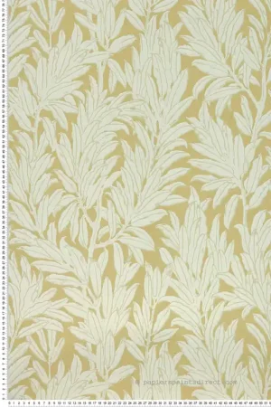 Papier peint Feuillage Laurel Leaf moutarde - V&A Decorative Papers II d‘Initiales Réf. INI-2412-177-04 Meilleure Vente