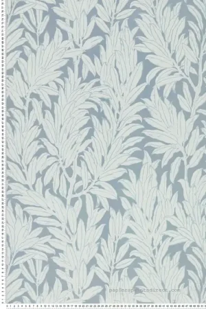 Papier peint Feuillage Laurel Leaf bleu - V&A Decorative Papers II d‘Initiales Réf. INI-2412-177-02 Vente Flash