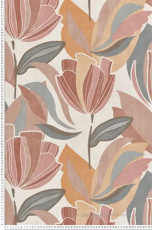 Nouvelle Collection Papier peint Tulipe Printemps rose bleu - Dolce Vita de Lutèce Réf. LTC-11230703