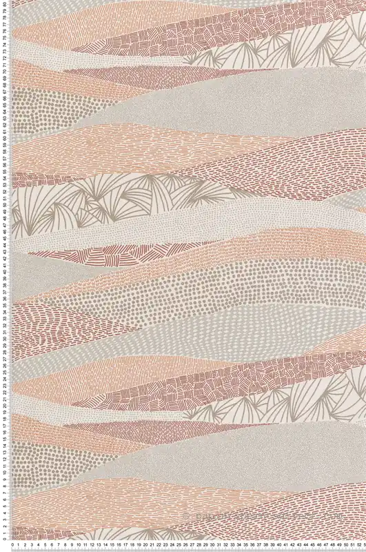 Papier peint Patchwork Rizière gris bordeaux - Dolce Vita de Lutèce Réf. LTC-11230403 Authentique