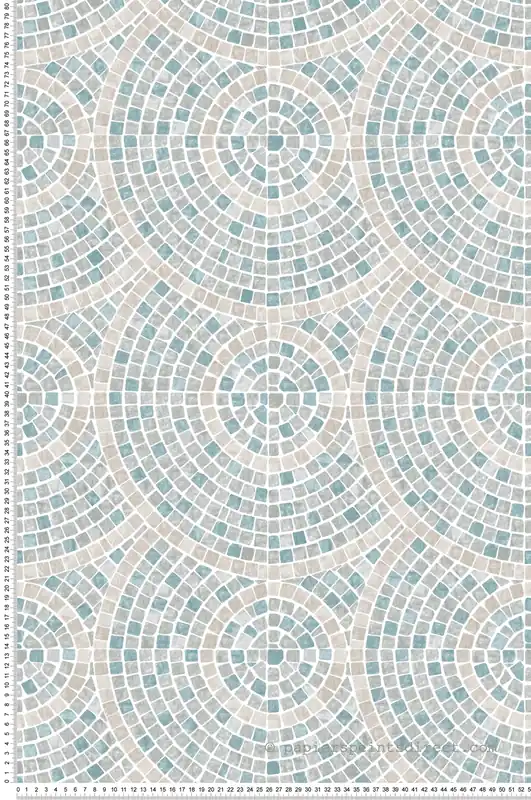 Haute Qualité Papier Peint Mosaïque Pavé bleu - Artifice d‘Ugépa Réf. UGP-M76301
