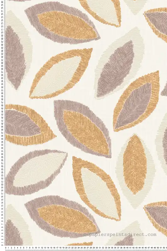 Papier peint Feuille Craft caramel marron - Abaca de Lutèce Réf. LTC-51232807 Promotion Saisonnière