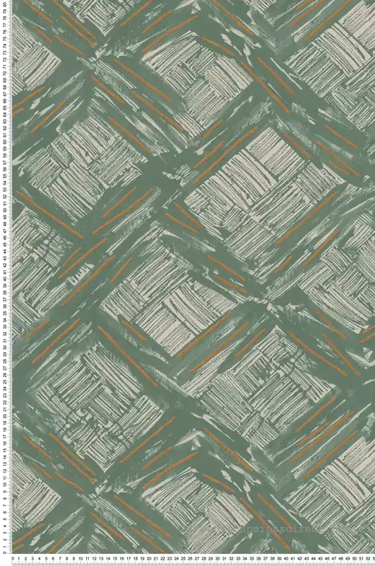 Prix Cassé Papier peint Croquis Tissage Boho vert - Abaca de Lutèce Réf. LTC-51232604