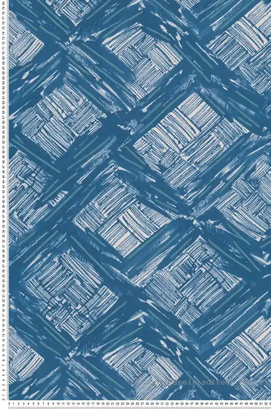 Papier peint Croquis Tissage Boho bleu jean - Abaca de Lutèce Réf. LTC-51232601 Prix Bas