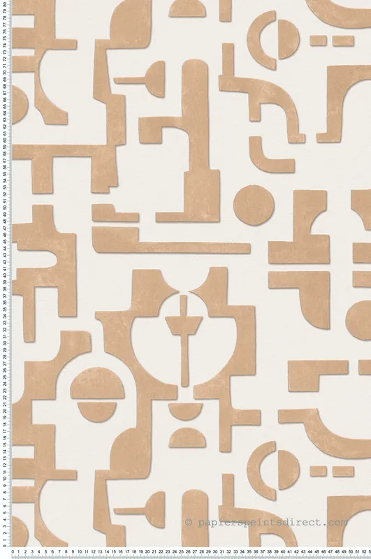Affaire À Saisir Papier peint Géométrique Empreintes marron - Abaca de Lutèce Réf. LTC-51232517
