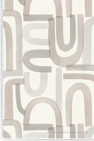 Petit Prix Papier peint Graphique Arc Vertigo gris - Abaca de Lutèce Réf. LTC-51232209