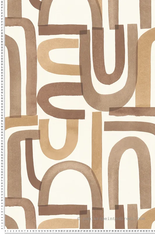 Prix Cassé Papier peint Graphique Arc Vertigo marron - Abaca de Lutèce Réf. LTC-51232208