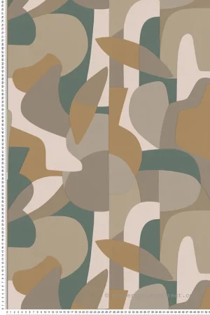 Haute Qualité Papier peint Forme Design Origine ocre marron - Abaca de Lutèce Réf. LTC-51232104