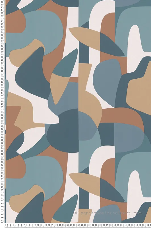 Papier peint Forme Design Origine bleu - Abaca de Lutèce Réf. LTC-51232101 Offre Exclusive