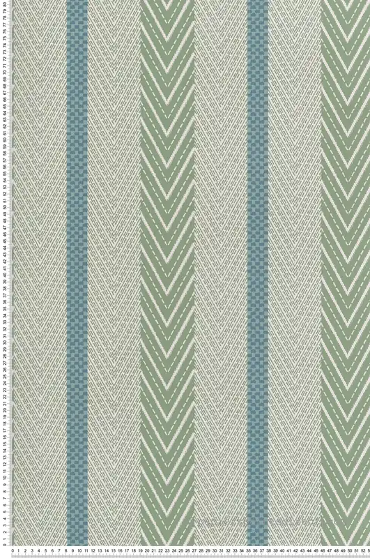 Réduction Papier peint Rayure Chevron Sagitta vert céladon - Irisa d‘Osborne & Little Réf. OSB-W7856-04