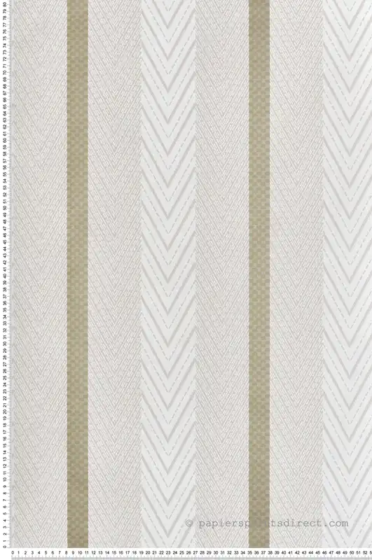 Nouvel Arrivage Papier peint Rayure Chevron Sagitta beige mordoré - Irisa d‘Osborne & Little Réf. OSB-W7856-03