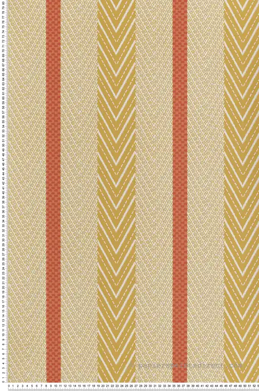 Papier peint Rayure Chevron Sagitta jaune - Irisa d‘Osborne & Little Réf. OSB-W7856-02 Jusqu'à Épuisement Des Stocks