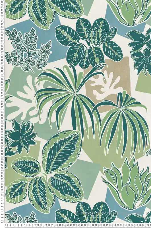 Prix Choc Papier peint Plante Géométrique Frondoso vert doré - Irisa d‘Osborne & Little Réf. OSB-W7855-03