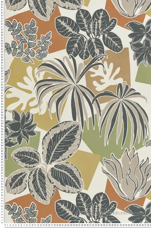 Prix Choc Papier peint Plante Géométrique Frondoso vert grège - Irisa d‘Osborne & Little Réf. OSB-W7855-02