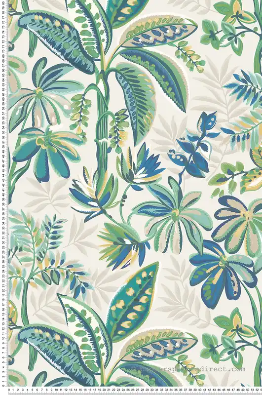 Livraison Express Papier peint Palmier Toile de Peinture Tivoli vert - Irisa d‘Osborne & Little Réf. OSB-W7853-03