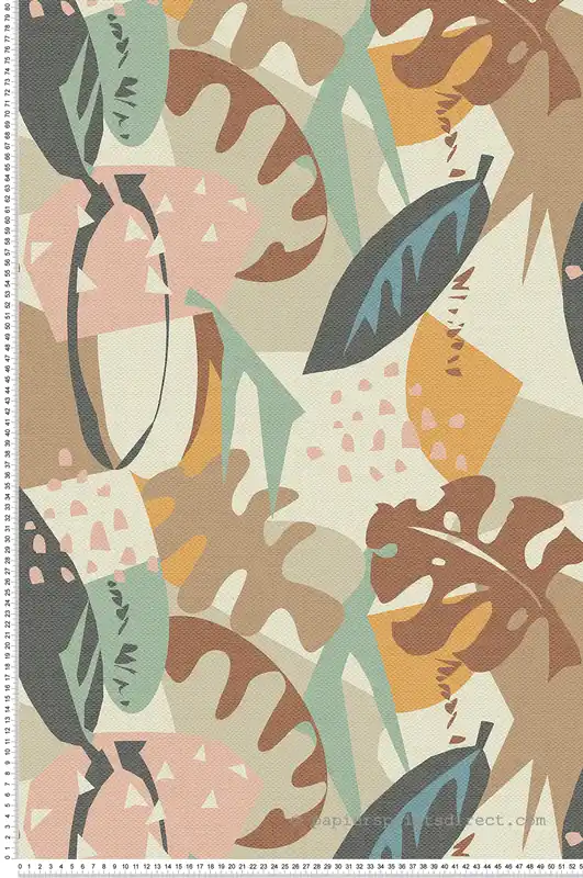 Authentique Papier peint Feuille Graphique Zylina rose marron - Irisa d‘Osborne & Little Réf. OSB-W7852-03
