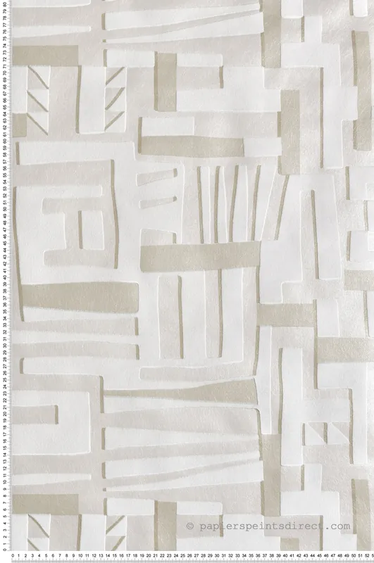 Prix Choc Papier peint Géométrique Zawaya Velours Flock blanc nacré - Irisa d‘Osborne & Little Réf. OSB-W7851-02