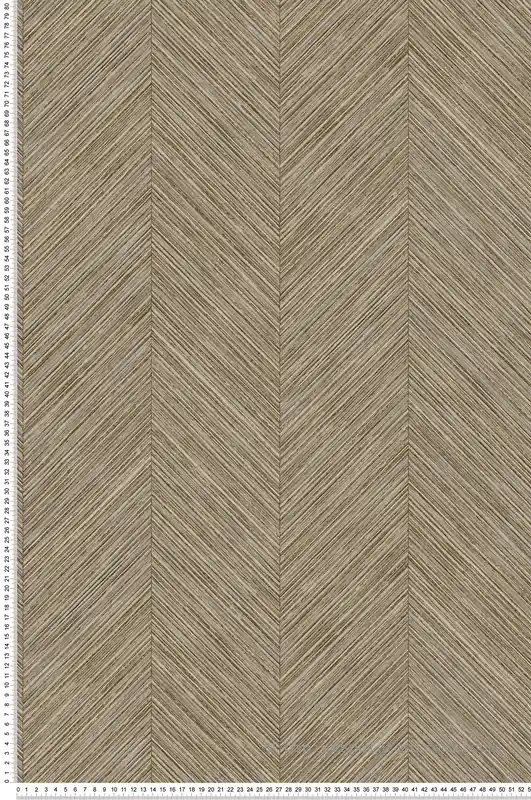 Paiement Sécurisé Papier peint Chevron Bambou brun - Fidji de Lutèce Réf. LTC-8507-2