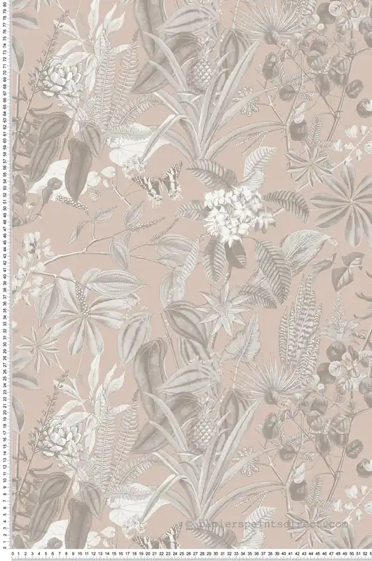 Offre Du Jour Papier peint Ananas Papillon rose - Fidji de Lutèce Réf. LTC-8506-5