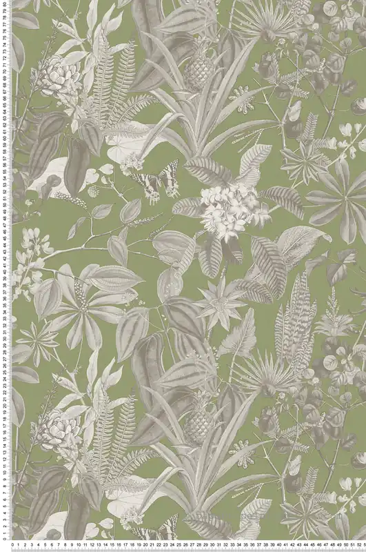Nouveauté Papier peint Ananas Papillon vert - Fidji de Lutèce Réf. LTC-8506-4
