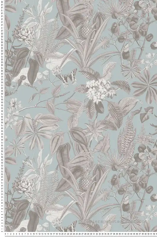 Must-Have Papier peint Ananas Papillon bleu céladon - Fidji de Lutèce Réf. LTC-8506-3