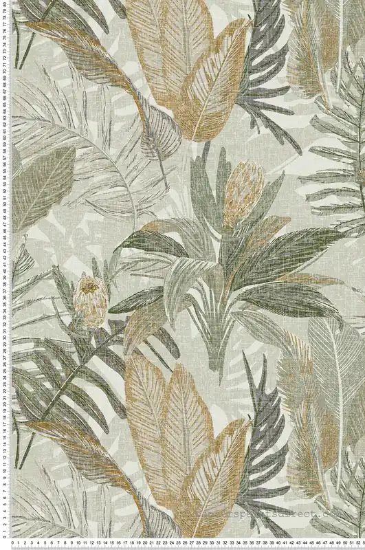 Papier peint Feuille Protéa vert ocre - Fidji de Lutèce Réf. LTC-8505-4 Retour Gratuit
