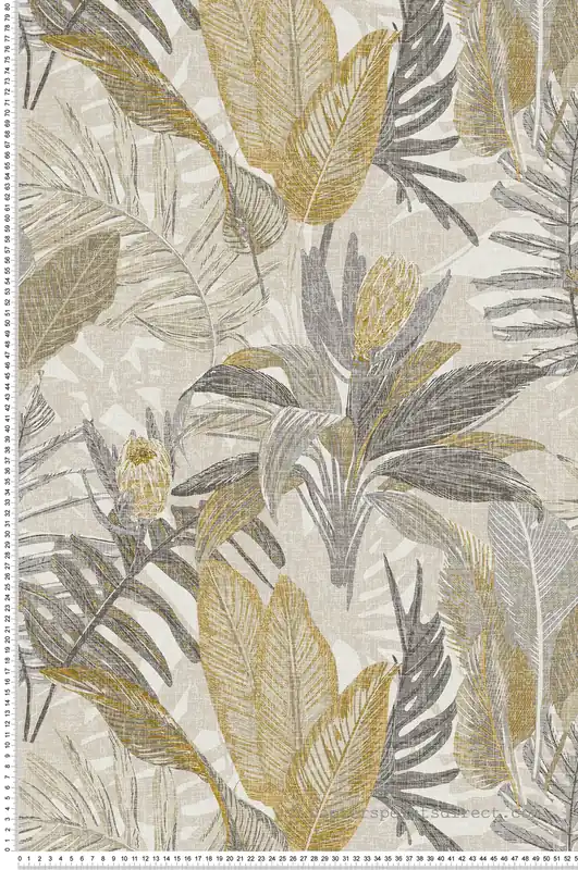 Papier peint Feuille Protéa ocre gris - Fidji de Lutèce Réf. LTC-8505-2 Authentique