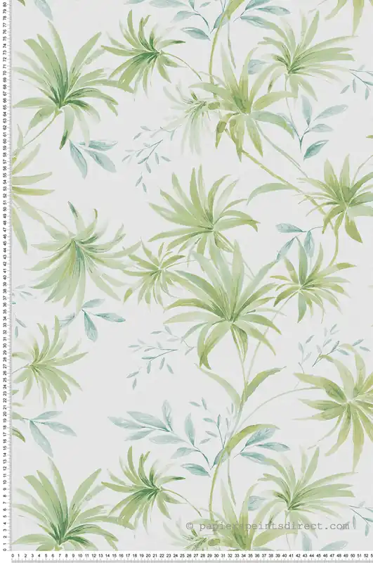 Paiement Sécurisé Papier peint Palme Parapluie vert turquoise - Fidji de Lutèce Réf. LTC-8502-4