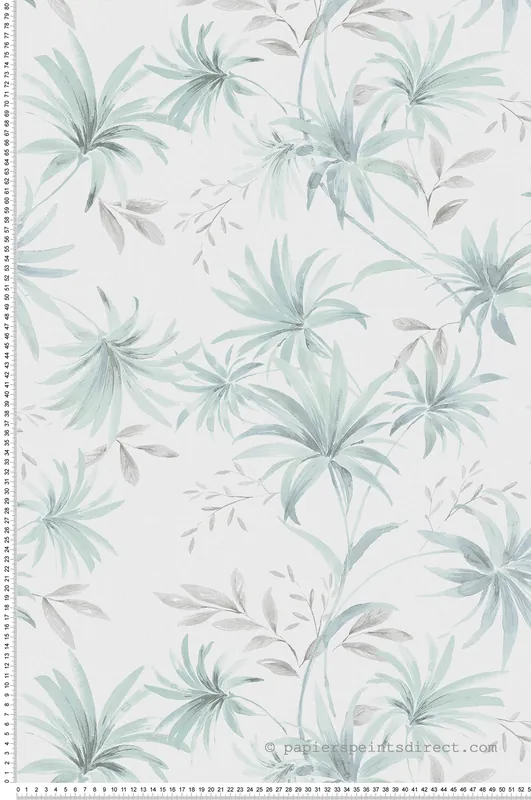 Top Vente Papier peint Palme Parapluie turquoise gris - Fidji de Lutèce Réf. LTC-8502-3