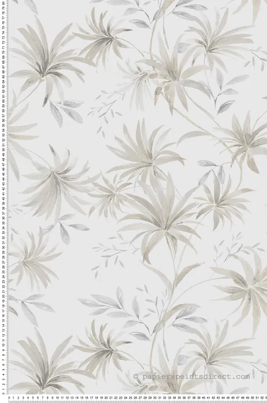 Papier peint Palme Parapluie gris beige - Fidji de Lutèce Réf. LTC-8502-1 Dernière Chance