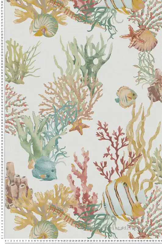 Vente Directe Papier peint Poisson Fond Marin muticouleurs - Fidji de Lutèce Réf. LTC-8501-2