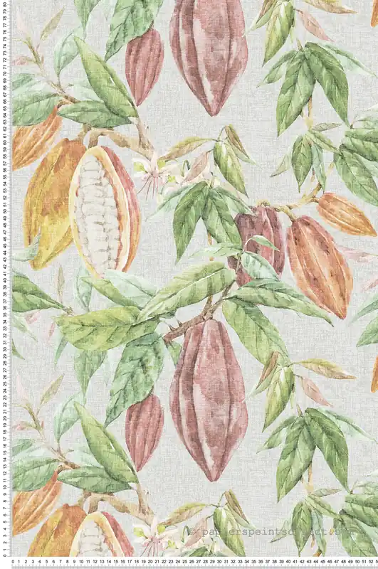 Produit De Marque Papier peint Cacao Fève multicouleurs rose - Fidji de Lutèce Réf. LTC-8500-4