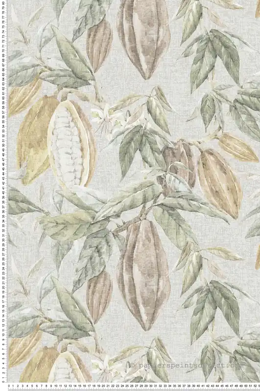 Papier peint Cacao Fève vert beige - Fidji de Lutèce Réf. LTC-8500-2 Commande En Gros