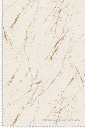 Offre Limitée Papier peint Marbre Abstrait écru doré - Casual Living d‘A.S. Création Réf. AS-393364
