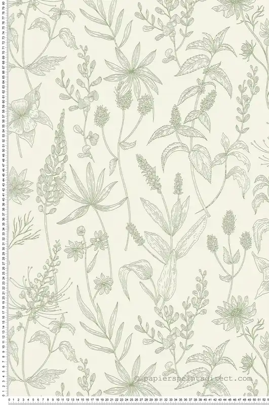 Offre Exclusive Papier peint Fleur Lavande vert crème - Casual Living d‘A.S. Création Réf. AS-373635