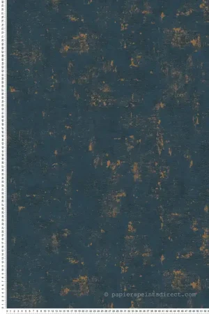Prix Réduit Papier peint Faux Uni Vintage marine or cuivré - Jade 2 d‘A.S. Création Réf. AS-395139
