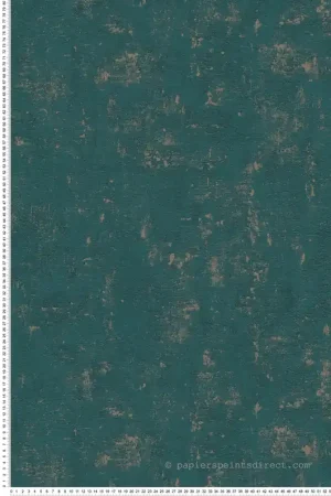 Certifié Papier peint Faux Uni Vintage bleu paon or cuivré - Jade 2 d‘A.S. Création Réf. AS-395122